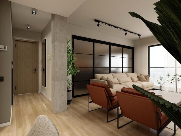  Современный дизайн однокомнатной квартиры с эргономичной планировкой и стильным освещением